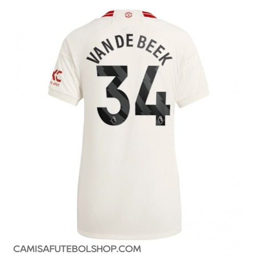 Camisa de time de futebol Manchester United Donny van de Beek #34 Replicas 3º Equipamento Feminina 2023-24 Manga Curta